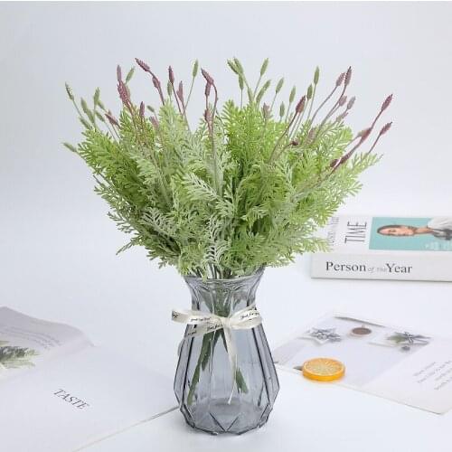 Home Decor Modern Luxury Artificial Flowers Plants Lavender Faux Leaves Spray