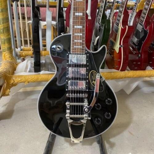 LP Custom Electric Guitar Three Pickups With Bigsby Chrome Hardware Rosewood Fingerboard Mahogany Body Free Shipping