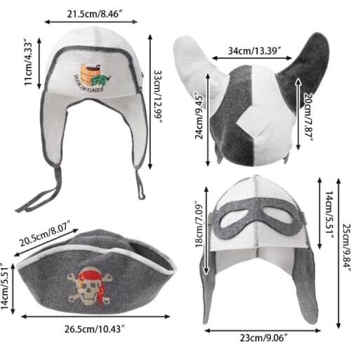 Wool Felt Sauna Hat Anti Heat Russian Banya Cap For Bath House Head Protection