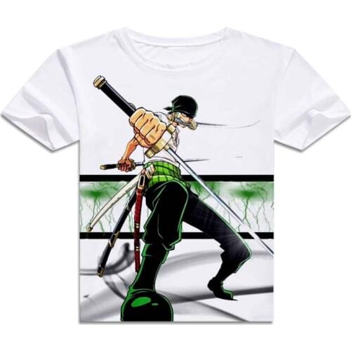 Anime One Piece Cosplay Printed Luffy Short Sleeve T-shirts Roronoa Zoro Tops Usopp Tees Nami Summer Tshirt
