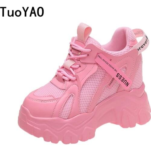 Sneakers Women Casual Platform Shoes Fashion Breathable High Heel Ladies Trainers Zapatillas Mujer Basket Femme Chunky Sneakers
