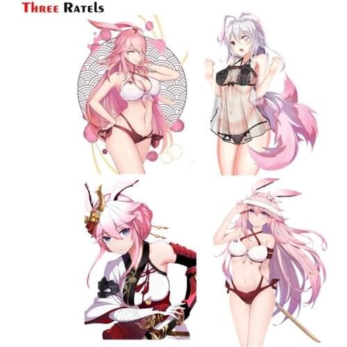 Three Ratels FC924 Yae Sakura Honkai Impact 3 Anime girl car windshield sticker road bike decal