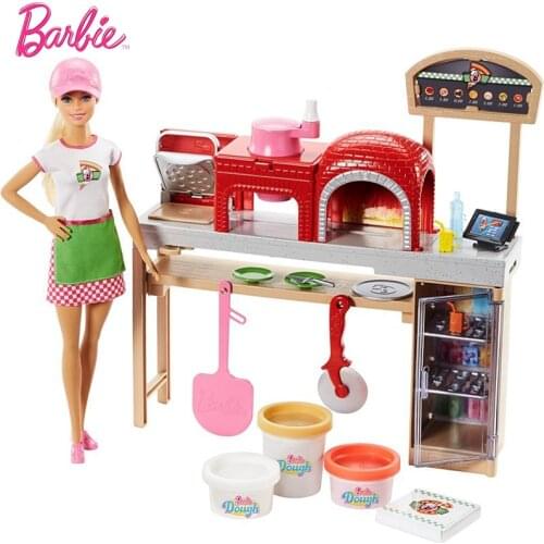 Original Kitchen Cooking Doll Barbie Furniture Toys for Children Girls Birthday Gift Baby Toys Educational Barbie Doll Academy
