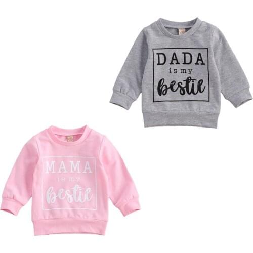 0-3Y Newborn Baby Long Sleeve Letter Print Sweatshirts Hoodies Tops Fashion Autumn Winter Casual Tops for Baby Boys Girls