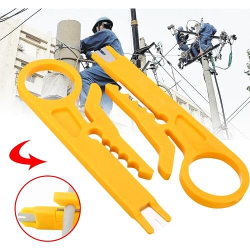2pcs Mini Yellow Network Wire Pliers Cable Cutter Stripper Punch Down Tool New For Home or Industry Supplies