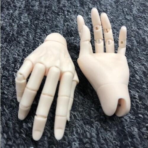 Resin Flexible Articulated Hands for 1/3 Male Dolls Accs Skin Color
