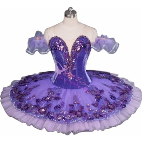 Adult Professional Ballet Tutus Purple Lilac Fairy Tutu Classical Pancake Performance Tutu Nutcracker Ballet Stage Costume Women