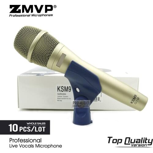 10pcs Top Quality KSM9C Professional Live Vocals Dynamic Wired Microphone Karaoke Supercardioid Podcast Stage Performance Mic