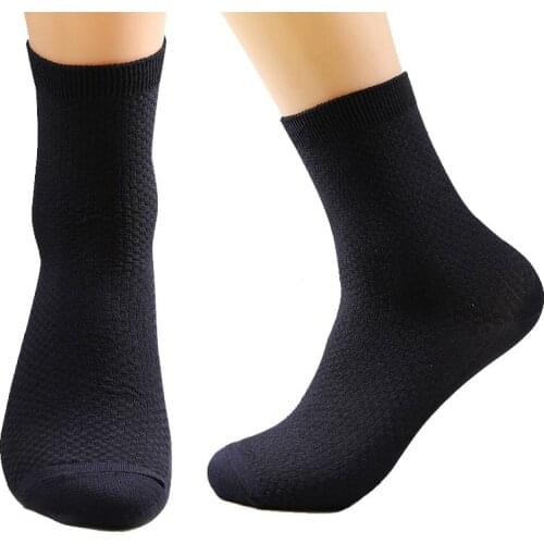 Q High Quality Bamboo Fiber Mens Socks Business Breathable Deodorant Compression Sock Male Casual Socks Short/Middle 5 Pairs