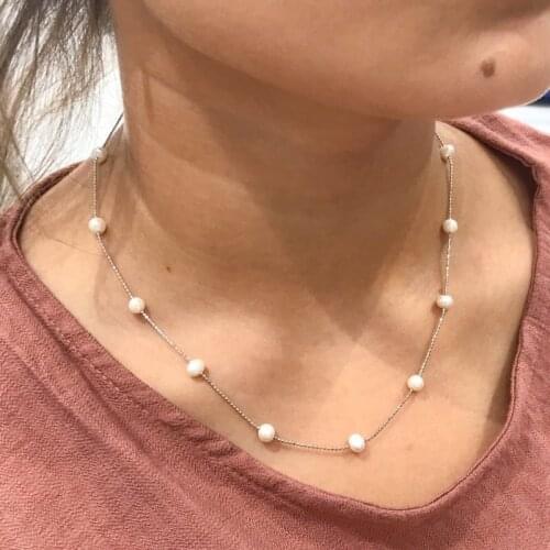 With Pearl Gold Model Silver Necklace Earrings Bracelet Set Suit