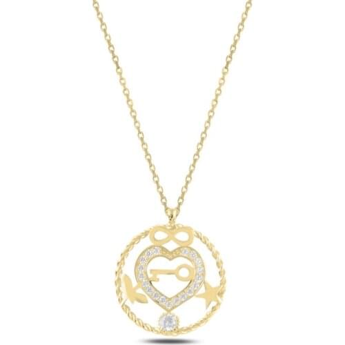 Silver 925 Sterling Heart, Infinity, Star, Dragonfly & Key Zircon Pendant