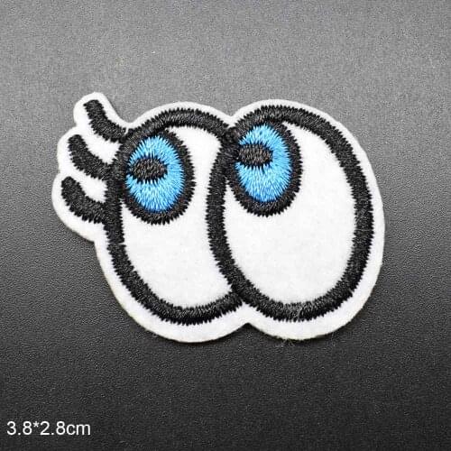 Cute Eye Iron on Embroidered Cloth Patch For Girls Boys Clothes Stickers Apparel Garment Accessories