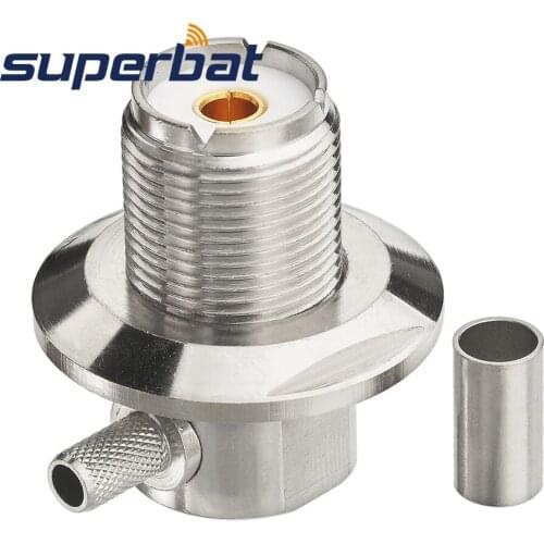 Superbat UHF SO239 Female Jack Right Angle solder Connector for LMR195 RG58 RG142 RG400 Coaxial Cable