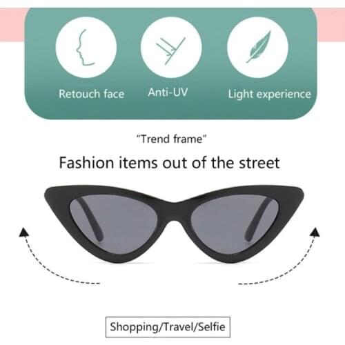 Sun Protection Glasses Eyewear Shades for Female UV400 Eyeglasses Women Sexy Retro Cat Eye Sunglasses