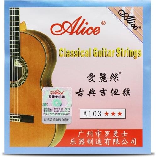 Guitar Strings Alice A103 Clear Nylon Silver Plated 1st 2nd 3rd 4th 5th 6th EBGDAE Single Classical 6 Strings Guitar Parts