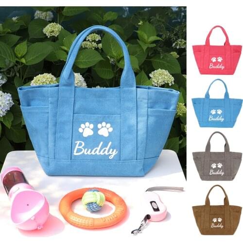 Personalized Pet Dog Single Shoulder Bags Custom Puppy Cat Outdoor Travel Bag Portable Dog Snack Handbag Free Engraved ID Name