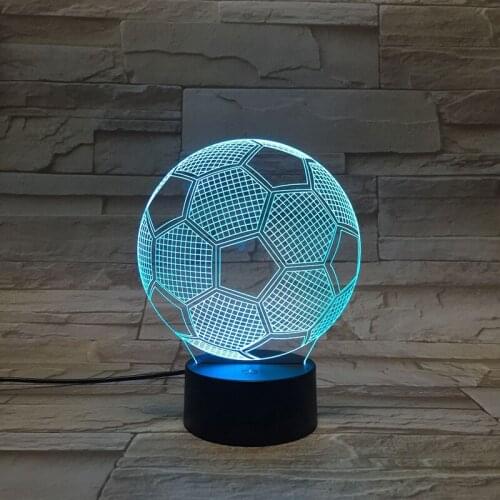 3D LED Football Light Touch 7 Colors Change Soccer Nightlight Table Bedroom Desk Lamp Decor Birthday Gift Sports Entertainment