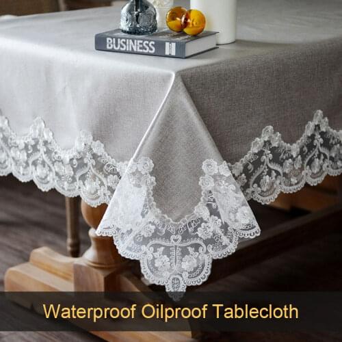 Waterproof Table Cloth Fabric Dining Birthday Party Table Cover European Lace Square Coffee Bedside Table Decoration Anti-stain