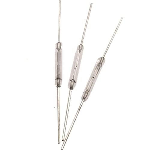 100pcs/LOT Reed Switch 2X14MM GLASS White Color N/O Low Voltage Current