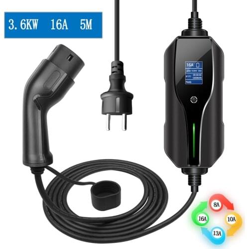 EV Charger Type 2 16A For Electric Vehicle Portable EVSE Charging Cable 5Metres EU Plug IEC 62196-2 Standard