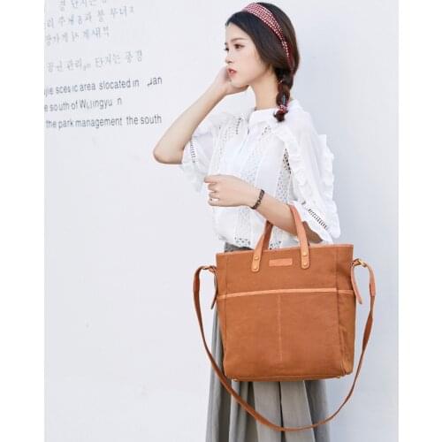 Elegant Canvas Vintage Bags Women High Quality Casual Ladies Shoulder Handbag Fashion Panelled Big Shopping Totes Messenger Bag