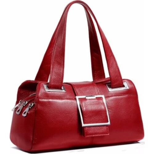 Womens Bags 2021 New Genuine Leather Female Bag Fashion Cowhide Handbag Three-Layer Zipper Ladies Shoulder Bag Bolso Mujer