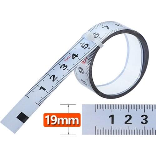 1-5M Miter Track Tape Measure 19mm Steel Self Adhesive Scale Ruler for T-track Router Table Woodworking Workbench Measuring Tool