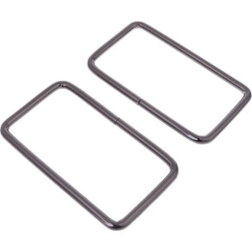 1 Pair Women Metal Rectangle Shaped Handle Replacement For Purse Beach Bag Handbag