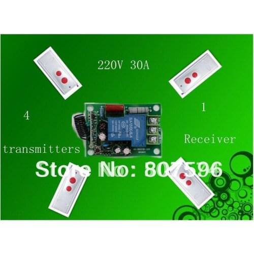 1000M High Power AC 220V 30A 1CH Wireless RF Remote Control Switch 30A 4 Transmitter and Receiver For Water Pump Home Appliances