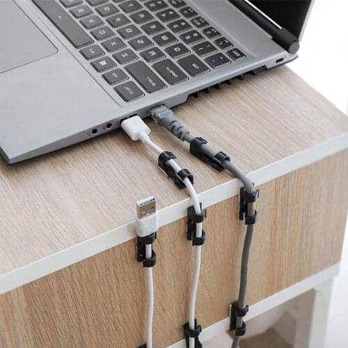 20pcs Wire Cable Management Organizer Auto Fastener Cord Clips Management Holder Data Telephone Line Cable Winder Sleeve