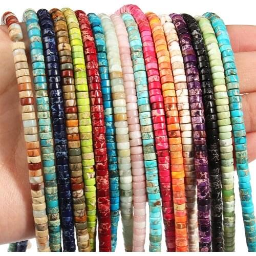2x4mm Natural Sea Sediment/Magnesite/Turquoises Stone Spacer Beads For Jewelry Making DIY Charm Bracelet Earring Necklace 15"
