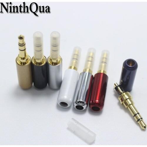 4PCS 3.5 mm Audio Plug with Protective Case 3 Pole Gold Plated Adapter for DIY Stereo Headset for Repair Samsung MP3 Earphone