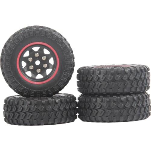 4X RC Car 50mm Rubber Tyre Wheel Rim Set for SCX24 YKC01CM JIMNY 1:16 RC Rock Crawler Car DIY Parts Accessories