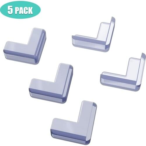 5pcs Clear Corner Protectors Baby Safety Strong Adhesive Gel Baby Proofing Corner Guards Bumpers Rubber Desk Corners
