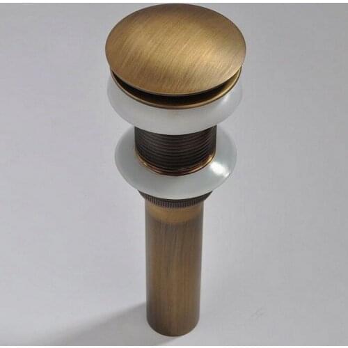 Antique Brass Bathroom Sink Without Overflow Pop Up Drain Assembly Dsd004