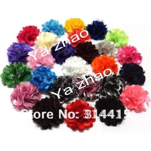 2" Mini Satin Mesh hair Flowers, hair accessory, 29colors in stock, 400pcs/lot, free shipping by EMS