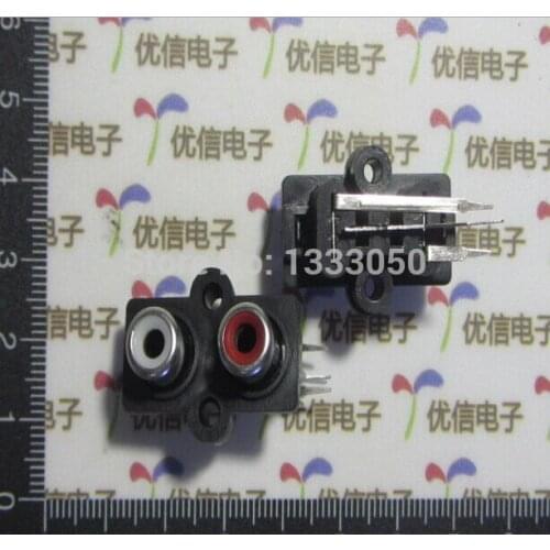 Free Shipping 100pcs Stereo RCA Connector Female Chassis Sockets