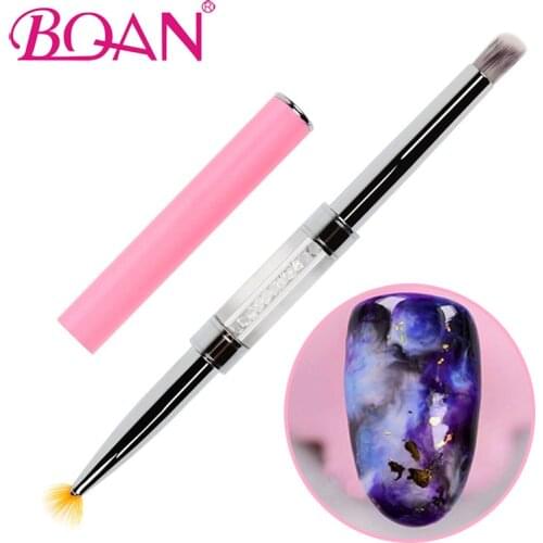 BQAN 1 Pc Double-end Nail Art Gradient Color Change Brush Nail Dye Drawing Pen UV Gel Polish Nail Blooming Brush Painting Tool
