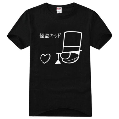 Anime Detective Conan Kid The Phantom Thief Cotton T-Shirt Tee Shirts Top Blouse