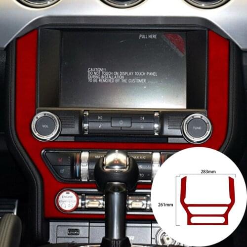 For Ford Mustang 2015-2019 Alcantara Suede Car Navigation Center Console Panel Strip Cover Trim Stickers Internal Accessories