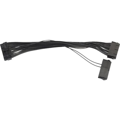 Dual Start Power Cord Dual Power Start Cord 30cm Motherboard 24Pin Synchronous Power Cord 18AWG