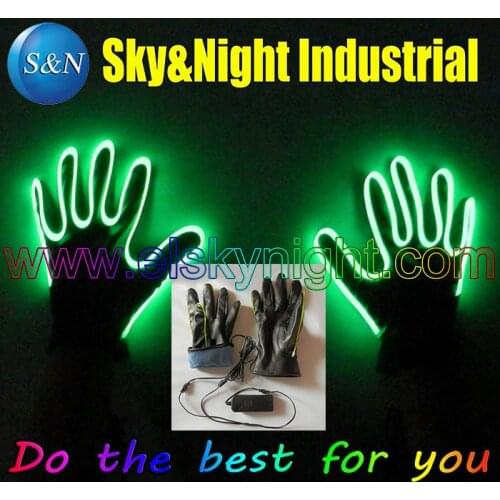 Electroluminecent Wire/Neon EL Wire/Flashing Gloves with Brightness Color-Kelly+Free Shipping