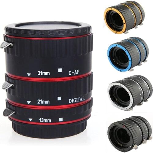 Foleto Auto Focus Macro Extension Ring Plastic Alloy Electronic AF TTL Tube Closeup set For Canon 1200d 7d 5dII 60d DSLR Camera