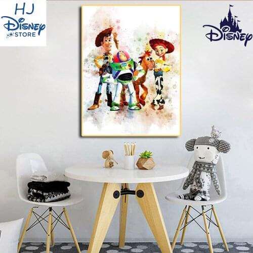 Toy Story Watercolor Prints Poster Wall Decor Art Party Toy Story Canvas Pantings for Children Decoration Disney Birthday Gift
