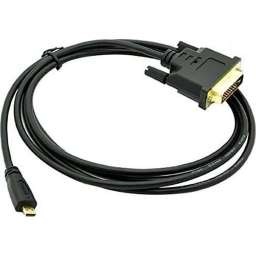Micro HDMI to DVI 24+1 Pin DVI-D Cable Male to Male for HD Quality Video Transmission