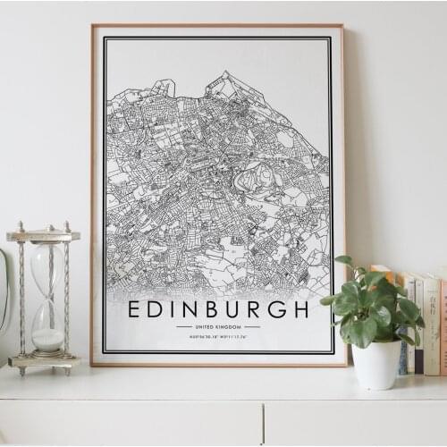 EDINBURGH city map Nordic Living Room Decoration Canvas Poster Modern Home Decor Art Print Painting