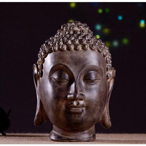 Chinese Buddhist Resin Crafts Home Feng Shui Praying Transfer Buddha Statue Resin Buddha Head Old Ornaments Home Decor