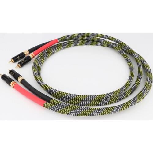 HIFI RCA interconnect Cable Hi-end 2RCA Male to Male Audio Cable with WBT-0144 RCA Plug Connector