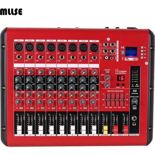 MLLSE Music Recording Audio Mixer with 8 Channel to Play Karaoke Song SMR801