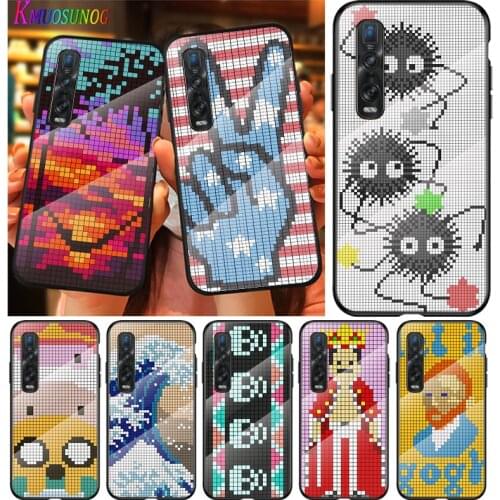 Fashion Mosaic Art For OPPO A9 2020 A52 Find X2 Lite Realme 7 7i C3 XT 6 5 Pro Tempered Glass Cover Phone Case